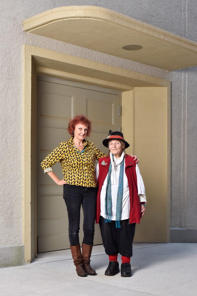 Anka Schmid et Agnes Barmettler, le 19 septembre au Capitole à l'occasion de la projection de leur film "Techqua Ikachi, Land – Mein Leben" © Cinémathèque suisse / Mathilda Olmi