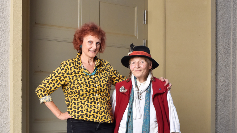 Anka Schmid et Agnes Barmettler, le 19 septembre au Capitole à l'occasion de la projection de leur film "Techqua Ikachi, Land – Mein Leben" © Cinémathèque suisse / Mathilda Olmi