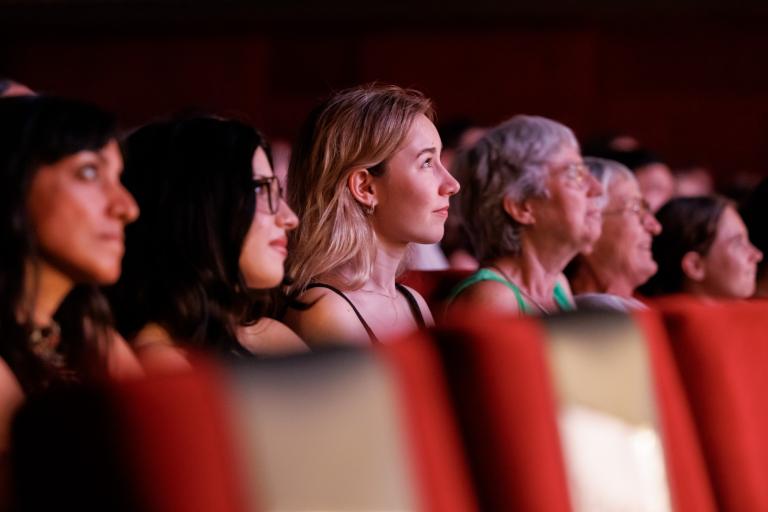 Elisabeth Baume-Schneider le 28 août au Capitole à l'occasion de la soirée d'ouverture © Cinémathèque suisse / Pierre-Yves Massot