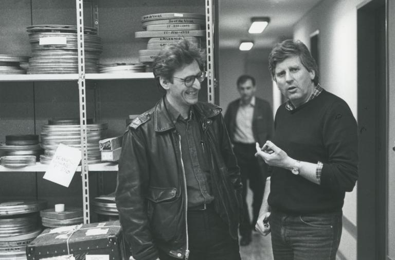 Avec François Albera lors de la grande fête du cinéma suisse en 1985 au Casino de Montbenon