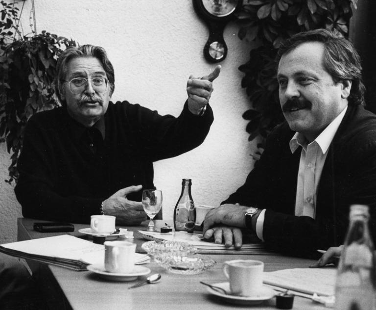 Freddy Buache et Christian Dimitriu, à la Cinémathèque suisse.